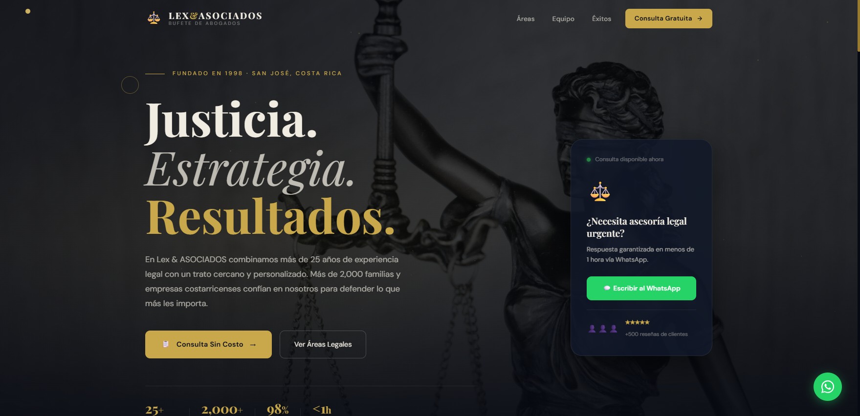 Bufete de Abogados - Página demo profesional